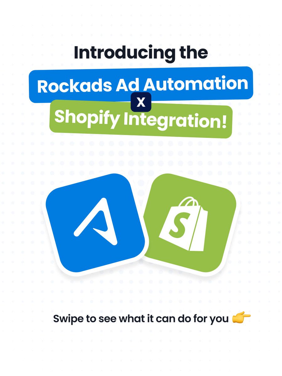rockadscom's tweet photo. Introducing the Rockads Ad Automation x Shopify Integration! 🚀🛍️

We are bridging the gap between your ad campaigns and your store’s inventory with Store-Level Signals. By connecting Shopify directly to the Rockads Panel, your ads can now "see" real-time commerce activity—like product availability, actual sales, and order data.

Swipe through to see how it works & what else it can do 👉

Ready to stop wasting spend and start scaling smarter? Head over to the Rockads Panel to connect your Shopify store today! 🔗

#Rockads #Shopify #AdAutomation #EcommerceMarketing #DigitalMarketing #ROAS #MediaBuying #EcommerceGrowth