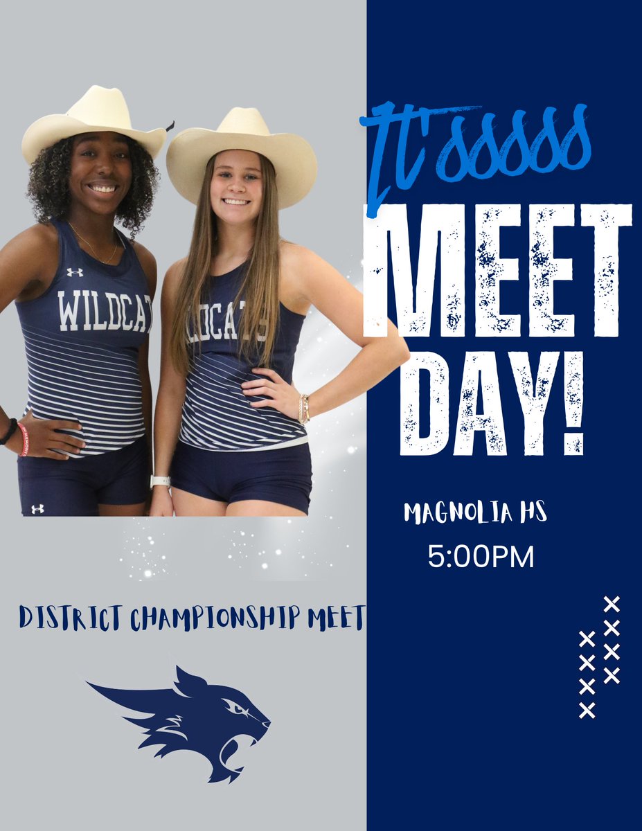 TMHS_track's tweet photo. IT'S FINALS DAY! The Lady Cats are headed into Day 2 of the Varsity District 15-6A Championships. ⭐️⭐️⭐️⭐️ https://t.co/oV9bTb6UPI