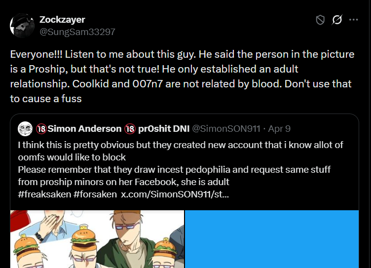 SimonSON911's tweet image. one of those idions got me, if you open you eyes and look closely they themselves state that they are proship
also guys, do you also call your fathers "papa" when you are "adult" ?
and donh forget how you ignored me talking about danger of REAL kids when she is ADULT proshit