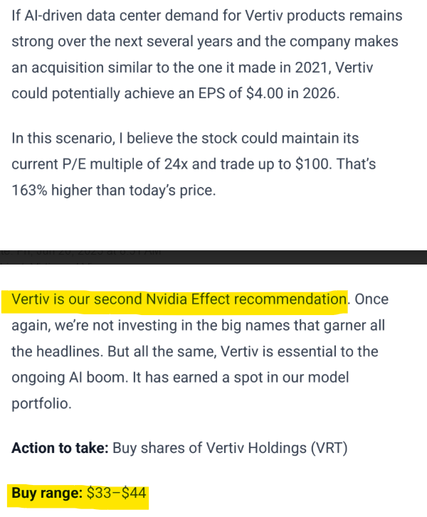 satoritrade's tweet image. In Sept 2023, @InvestorVideos and I wrote a 2000+ word report on #datacenter cooling company Vertiv $VRT

Subscribers who bought and held after reading our report would be up more than 680% today 👀

Want more 🔥 research ideas like these?

Click here to learn more 👉