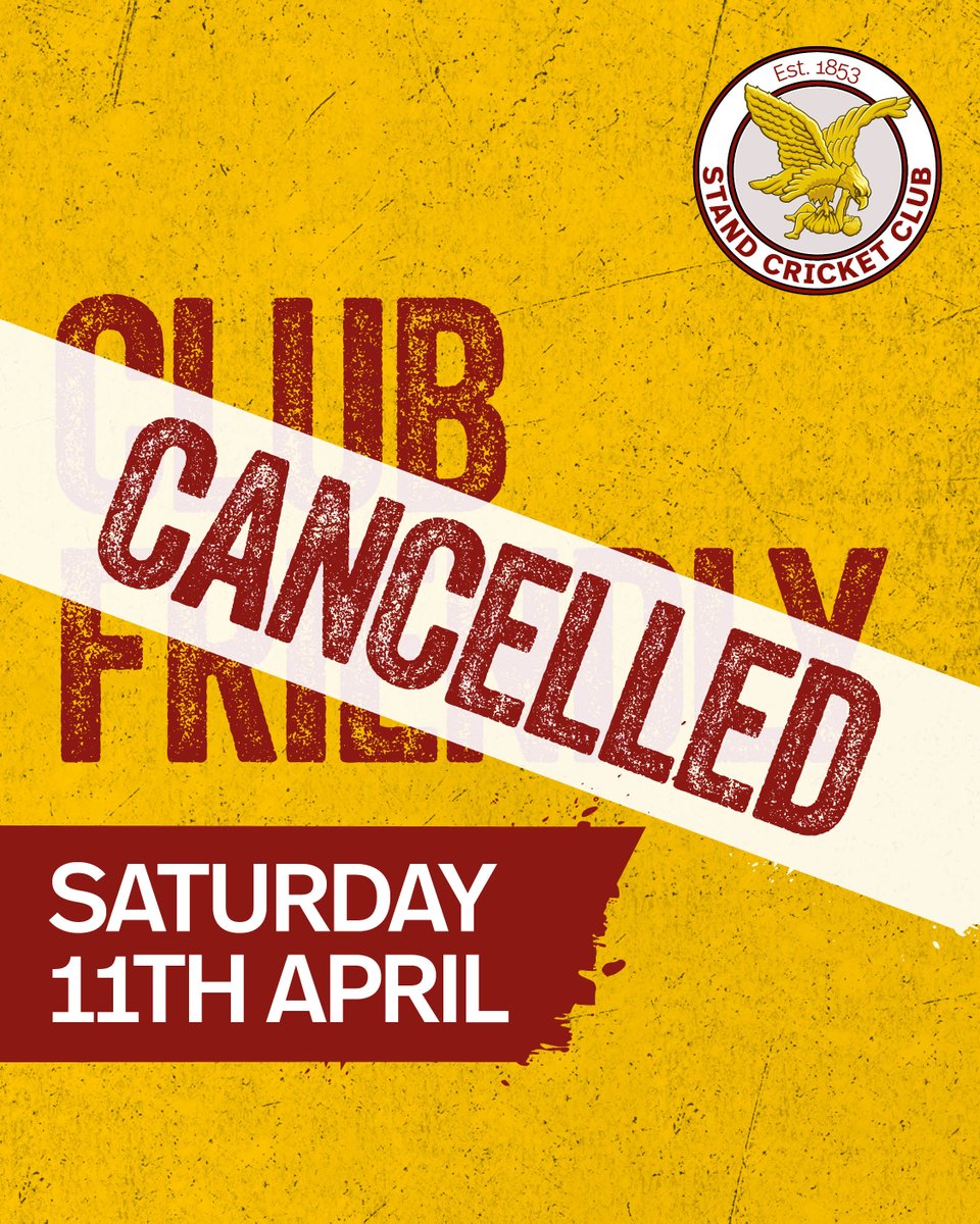 StandCricket's tweet photo. UPDATE: Unfortunately, tomorrow's club friendly against Church CC has been cancelled.

Don’t worry, though, there’s just one more week left before the cricket season starts again. https://t.co/Rk0rQGiFHT