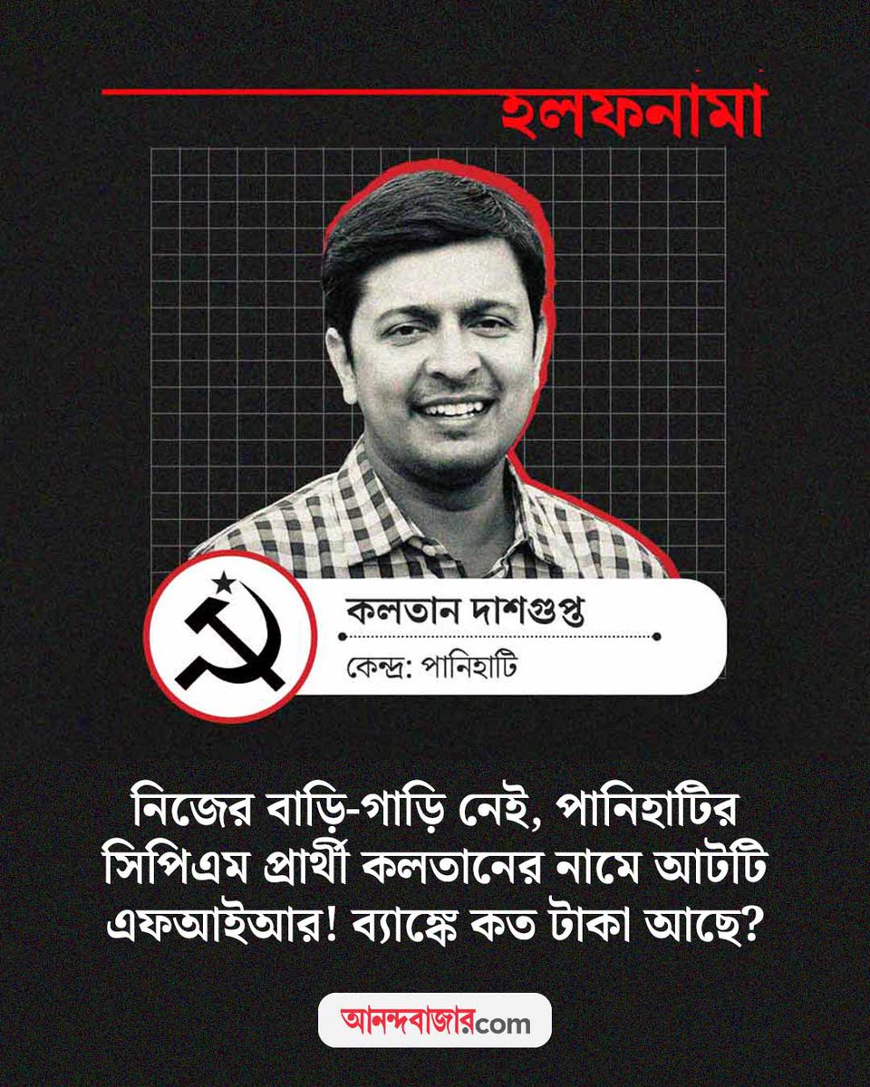 MyAnandaBazar's tweet image. কলতানের সম্পত্তি কত
@CPIM_WESTBENGAL 
#kalatandashgupta #CPMCandidate #assets #WBAssemblyElection2026
anandabazar.com/elections/west…