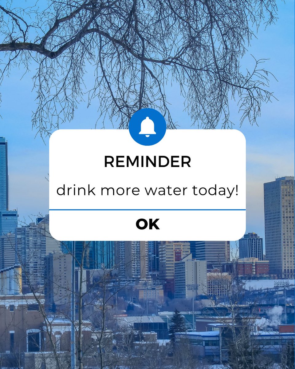 Your daily reminder to drink more water today! 

Stay hydrated YEG!