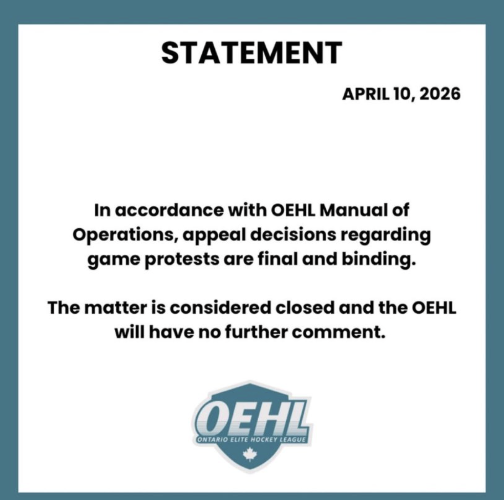 GregCowanST's tweet photo. We've got statements. Lots of statements. 

The Minto 81's and the OHF want the matter solved on the ice. The OEHL says, nope, we voted, sorry Minto, kick rocks. #FINALANDBINDING

Ripley Wolves v. Seaforth for the Paxton tonight, Game 1. 

For context: 

https://t.co/0aHsZN7zax https://t.co/j4RNWsf6ZV