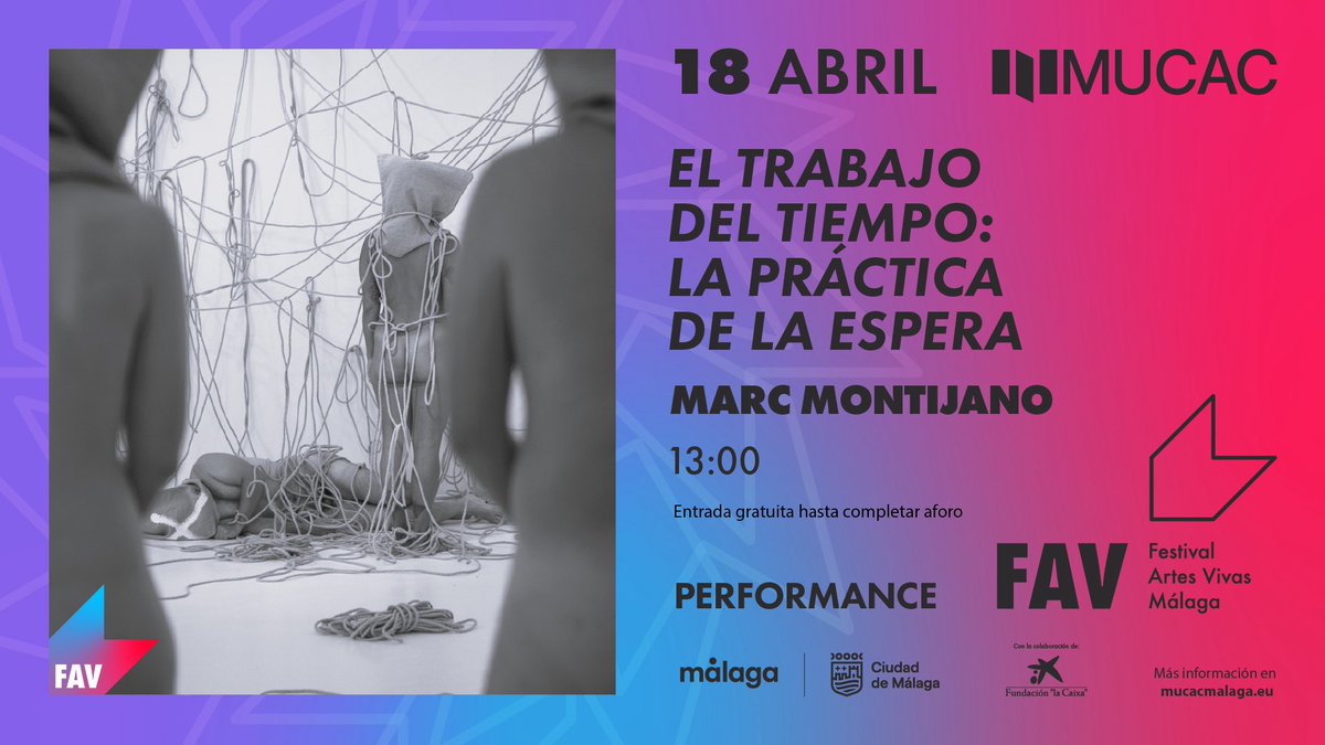 Susiheg's tweet photo. Ya está todo preparado, queda una semana para disfrutar de 'El trabajo del tiempo: la práctica de la espera' de @marcmontijano 
La performance que se llevará a cabo el sábado 18 de abril a las 13 h. en el @mucacmalaga 

@culturamalaga #museum #performanceart #fav2026 #ropes https://t.co/qkca5vOAkR