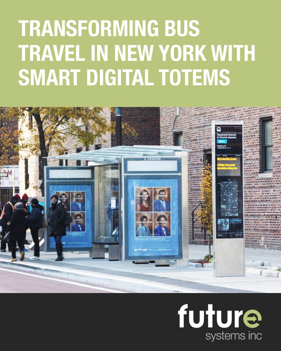 FutureSystemsX's tweet photo. Future Systems delivered 1,000+ wayfinding totems for NYC DOT, including 170 digital SBS units with real-time passenger information.
Built for extreme weather and high-demand urban transit.
https://t.co/AS4N9Src5P
#FutureSystems #RTPI #SmartCities #UrbanMobility #Wayfinding https://t.co/vZWgyegttg