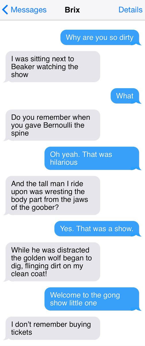 bunsenbernerbmd's tweet photo. Bunsen gives Bernoulli some “support”, what does that mean for….

During the week a dog named Bunsen texts his family.

Those texts are saved.

Today they are shared.

This is Texts From Bunsen! https://t.co/FmDgLwPMZI