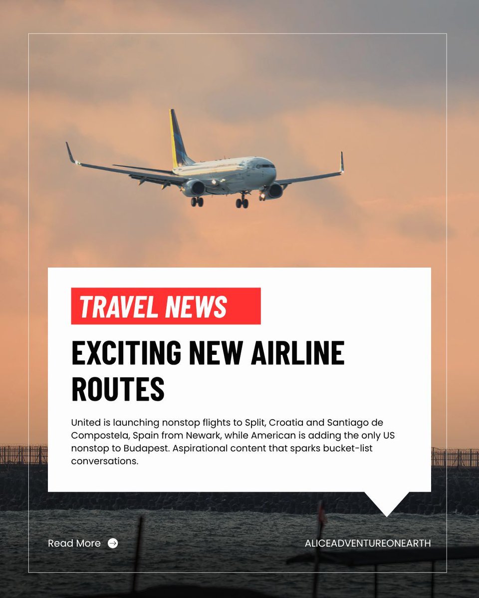 AliceLFord's tweet photo. Travel news you need today ✈️ New routes to Croatia, Spain and Budapest. EU digital borders launch April 10. Dubai still disrupted. Cruise prices are dynamic. Book now or regret it.
#TravelNews #FlightDeals #SpringTravel https://t.co/KBQsWYt7SR