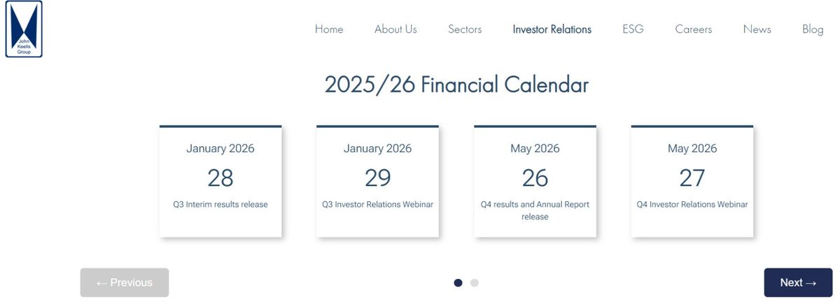 Channa_Amare's tweet image. #JKH may still be the only #CSE #lka listed company that preannounces its quarterly results release dates on its website
- Ideally should release on CSE website too

JKH's 4Q26 results due on 26 May

CFA-SL has also flagged that IR calendars are still overlooked by most CSE firms
