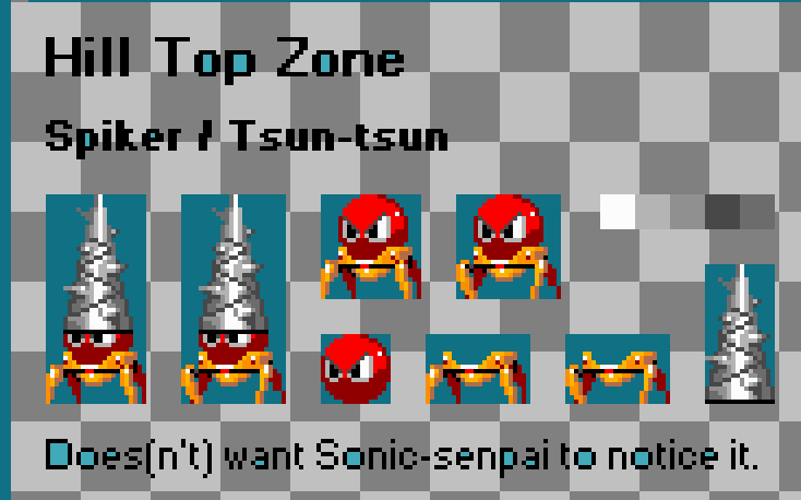 HIS NAME IN JAPANESE IS FUCKING TSUN-TSUN?!
HAHAHAHAHAAHAHAHAAAHAAHAHAHA
man whoever named this badnik is hilarious mf