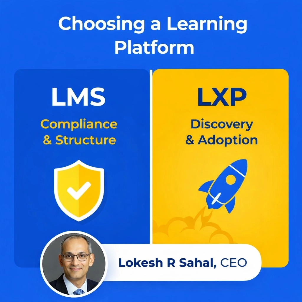 lokeshsahal's tweet image. Stop choosing platforms on features. Start with the learner's journey. LMS = compliance; LXP = SaaS adoption. Are you building a repository or an experience?

check-n-click.com/customer-educa…

#SaaS #EdTech #LAndD
