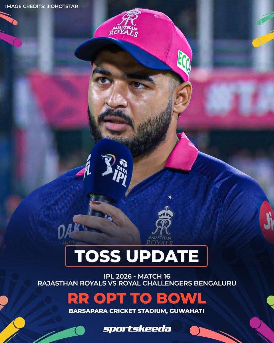 🚨 𝑻𝑶𝑺𝑺 𝑼𝑷𝑫𝑨𝑻𝑬 🚨

RR skipper Riyan Parag has won the toss and opted to bowl first in IPL 2026! 🩷🪙

#RRvRCB #IPL2026 #Sportskeeda