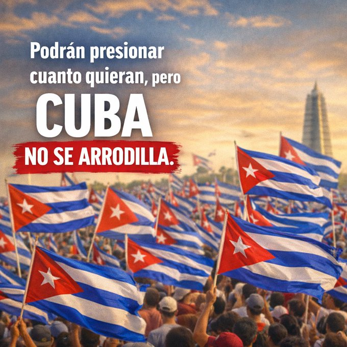 Cuba no va a ser humillada por el imperio. Nos acosa el cara pálida (...) Pero solo fuego le voy a dar. #CubaEstáFirme #UnidosXCuba #SanctiSpíritusEnMarcha
