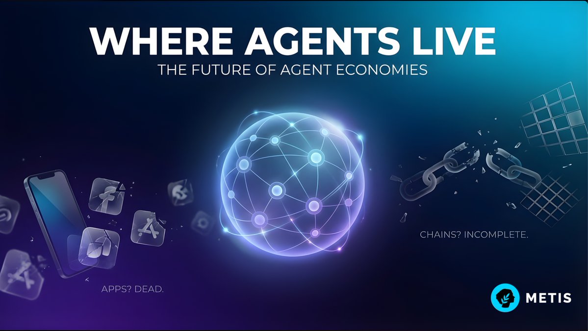 MetisL2's tweet image. Everyone’s talking about AI agents.

Nobody’s talking about where they live.
Apps? Dead.
Chains? Incomplete.

The future = agent economies.
And only one stack is actually building for it.

Welcome to Metis.