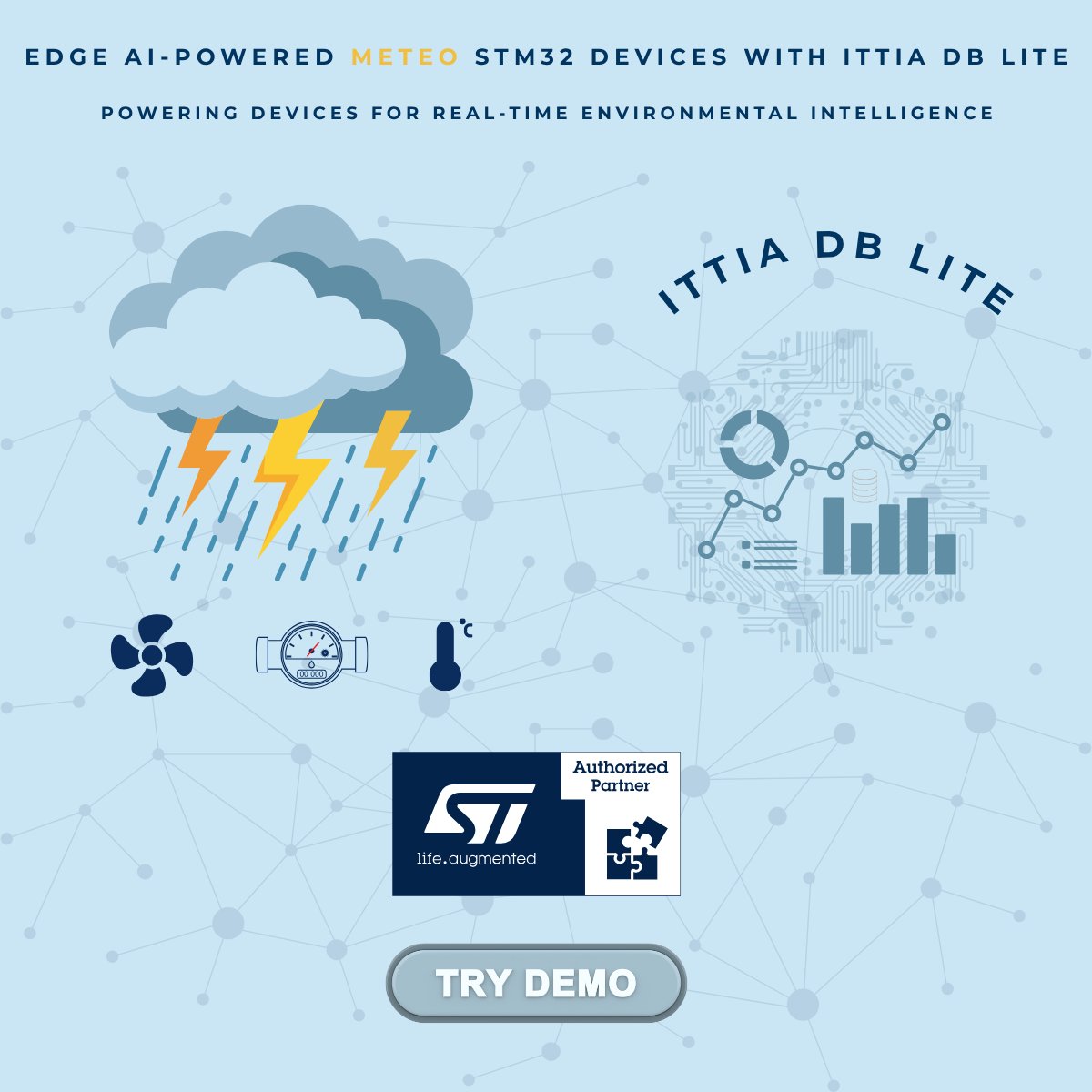 ittiadb's tweet photo. Meteo sensors + STM32 + ITTIA DB Lite enable intelligent #EdgeAI, turning #RealTime data into structured insights and on-device decisions. That's how #EnvironmentalMonitoring systems become truly smart.
https://t.co/naD4XpWlil
#TinyML #IoT #STAuthorizedPartner #STPartnerProgram https://t.co/B851OW8bgb