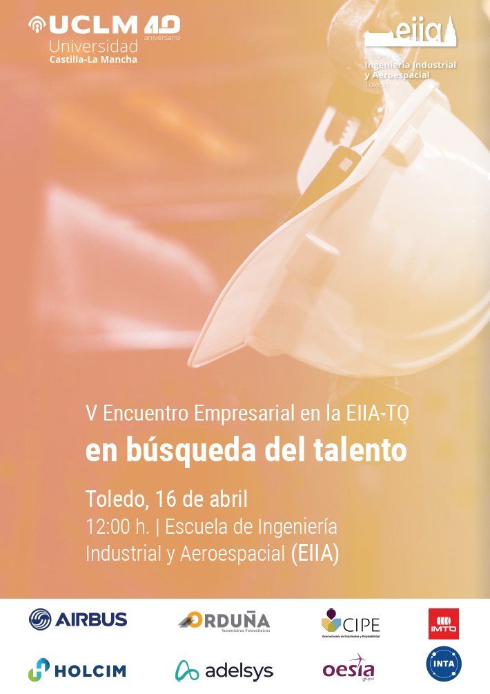 eiia_toledo's tweet photo. 💼🚀 V Encuentro Empresarial EIIA-Toledo

📅 Jueves 16 de abril
📍 @eiia_toledo
Empresas como @Airbus, @intaespana, @Holcim o @grupo_oesia presentarán oportunidades de empleo y prácticas.

🎯 Una gran ocasión para conectar con el mundo profesional. No os lo perdáis! https://t.co/HErc9NUeBh