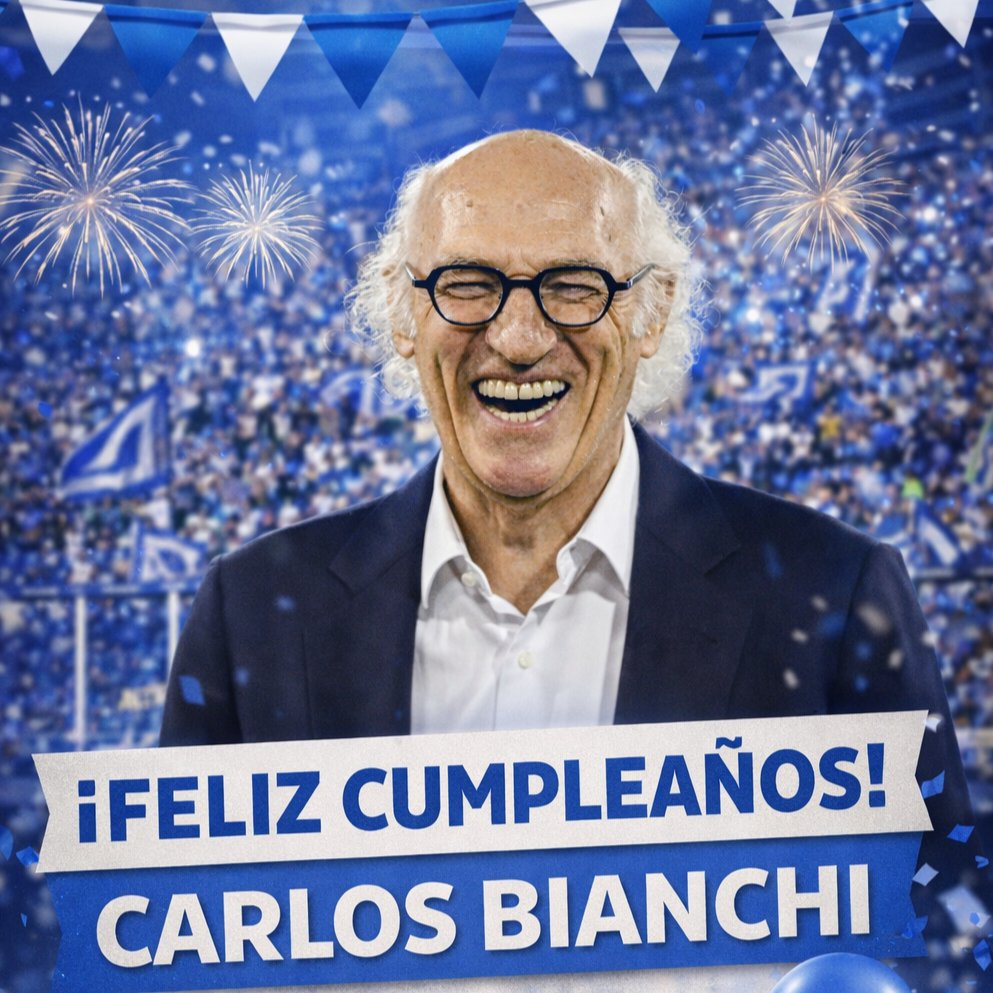 2️⃣6️⃣⏺️4️⃣⏺️1️⃣9️⃣4️⃣9️⃣ 

🎂 Hoy cumple 77 años Carlos Bianchi. 
🔝 Máximo goleador y el técnico más ganador de la historia de #Vélez. 
⌨️ No alcanzan los caracteres para describirlo.
🎉 Feliz Cumple Carlitos!