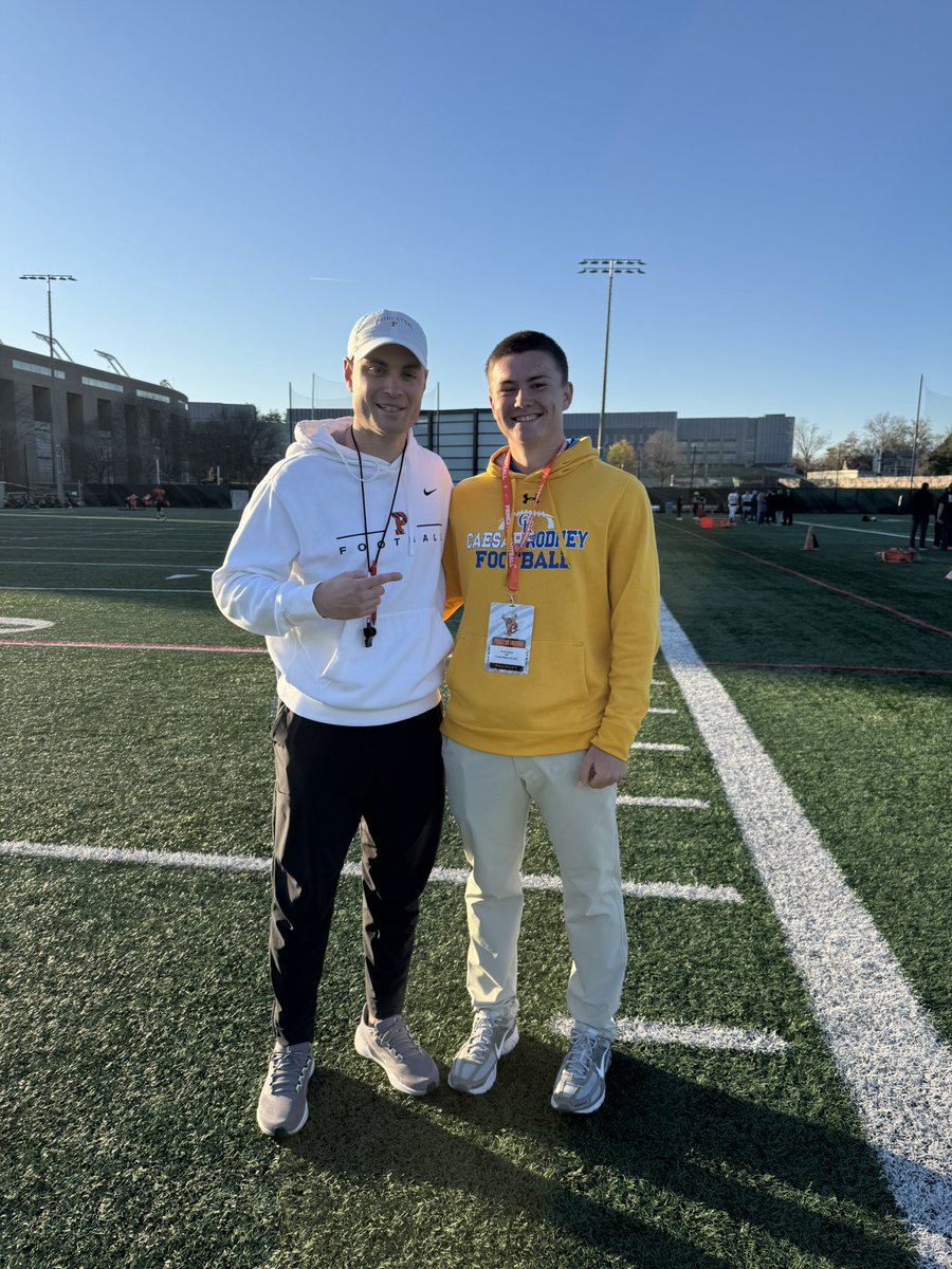 BrodyHinkle6649's tweet photo. Thank you Coach Verbit and Coach Sibel @CoachSibel for having me at Princeton football practice. The campus was amazing along with the great competitive spirit at practice. @football_riders https://t.co/wJBGm5QjSl
