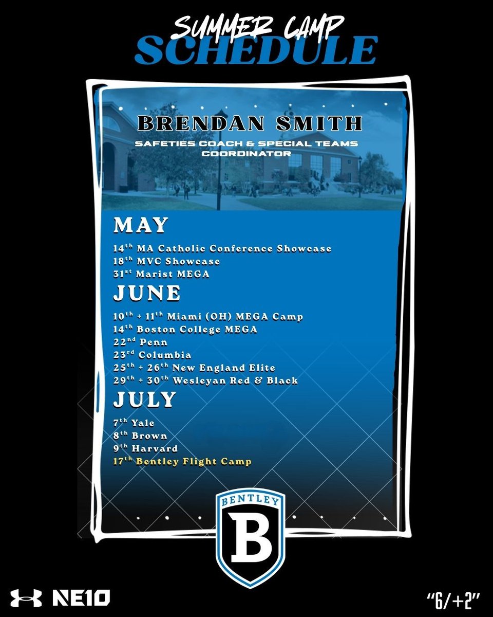 CoachedBySmith's tweet image. Excited to be on the road this summer.

I’ll be evaluating/recruiting at the camps listed below.
If you plan to attend, reach out — I want to see who fits our standard.
#FLIGHT