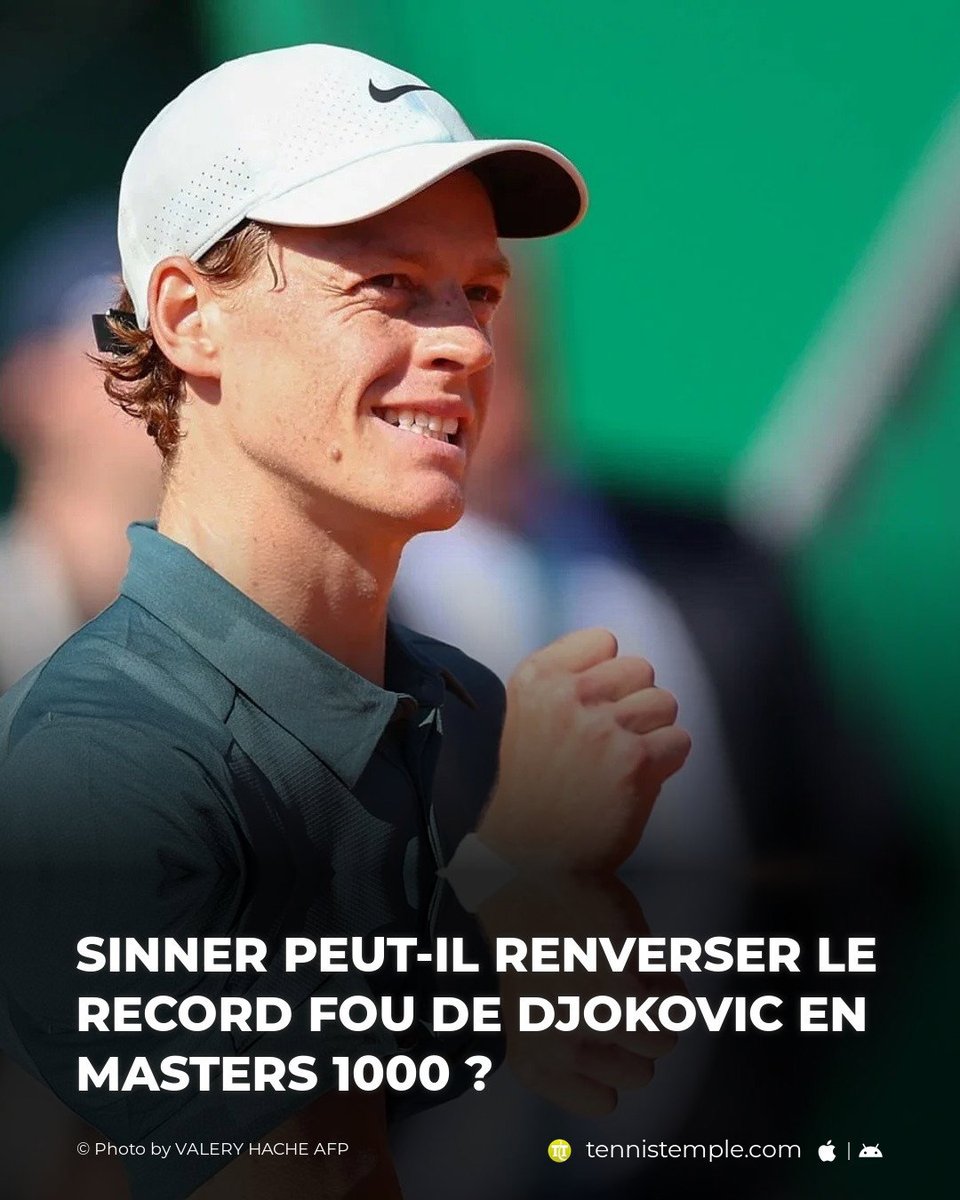 tennistemple's tweet image. Vingt victoires consécutives en Masters 1000 pour Sinner. Une série impressionnante, mais face aux légendes du tennis mondial, l'Italien peut-il vraiment rêver plus grand ? #Djokovic #Federer #Nadal #Sinner

🎾 w.tennistemple.com/zvpEx