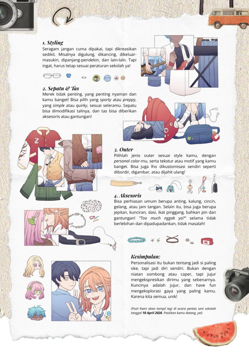 Ulah Flynn kali ini: bikin Laurent jadi model di salah satu rubik #MajalahKisahSekolah. 😋 Kali ini, North Star Ensemble akan membahas pakaian panggung mereka di festival sekolah lalu!

Baca rubik "Satu Seragam Seribu Macam" dan puluhan halaman seru lainnya di sini :