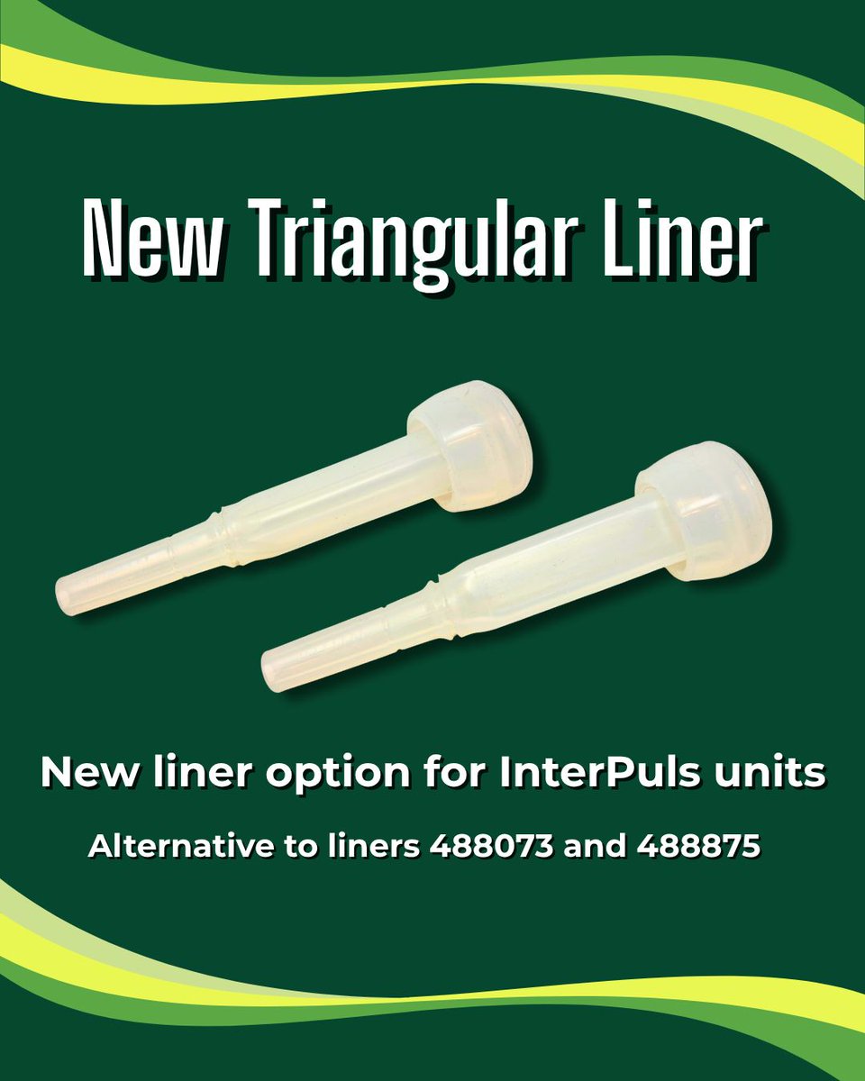 GreenoakNA's tweet photo. Introducing a new triangular liner option for InterPuls systems.

Designed to improve pressure distribution, consistency, and liner performance.

Alternative to 488073 and 488875.
Available to try upon request. 

#dairyfarming #milkingequipment #dairyequipment #linertechnology https://t.co/RbMJKUal5O