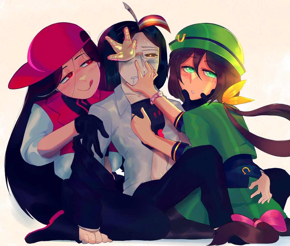 lapis3xn's tweet image. They make me feel things (repost I forgor to add watermark)

[#yixi #coralglasses #tazunahayakawa ]