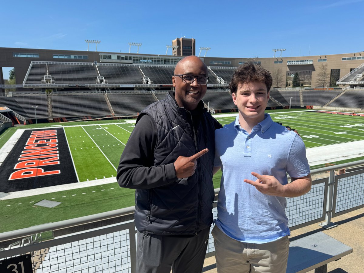 IanBWilley's tweet photo. Great visit at @Princeton yesterday. Grateful for the time with Coach Henderson — awesome connecting with a Tacoma native. Really impressed by the culture and the way the program is built. 
#AGTG #Classof2027 #TacomaWA
@coachehenderson @PrincetonFTBL @aws_football https://t.co/lwCtDeyiUU