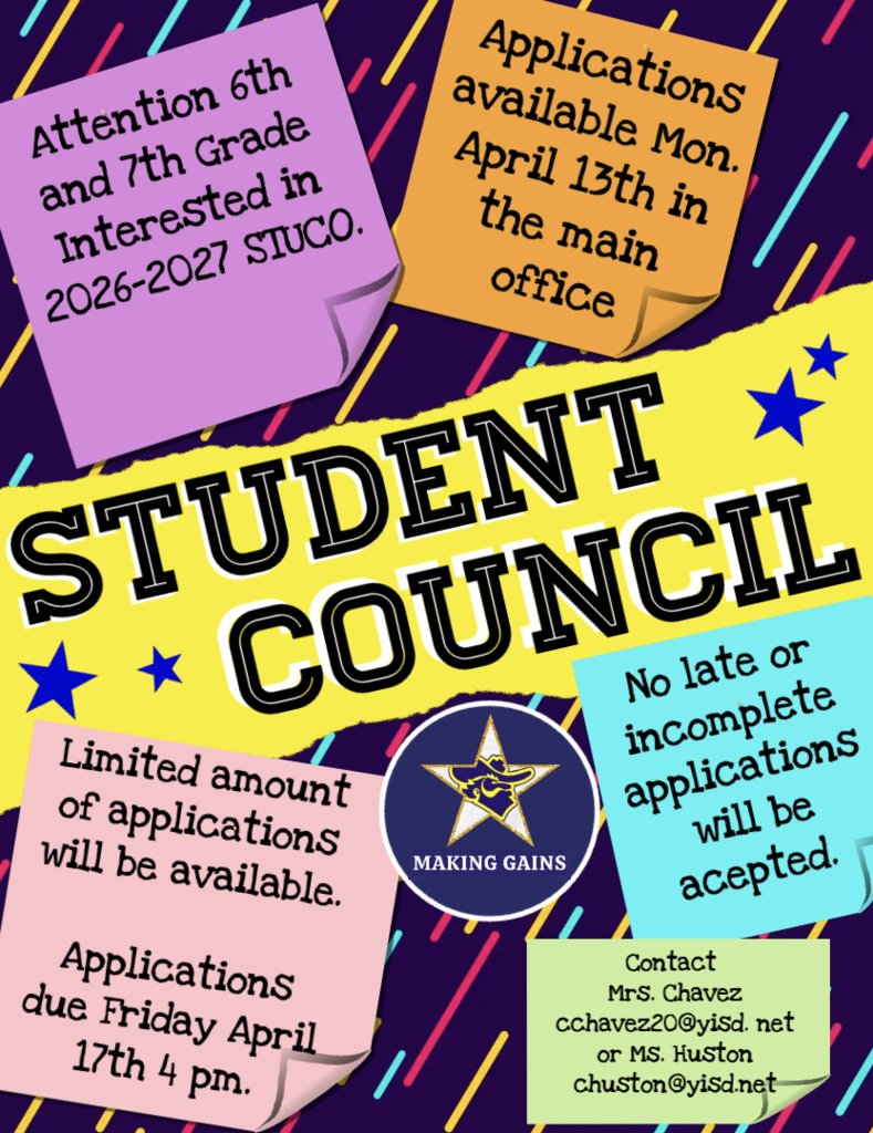 EMS_Raiders's tweet photo. 🗣️ Attention Raiders! Student Council applications open next week! This is an awesome leadership opportunity and applications are limited. Pick yours up in the office starting on Monday, 4/13. #ChooseEastwood #MakingGainsPrioritizingALL https://t.co/szaXOyqZm6