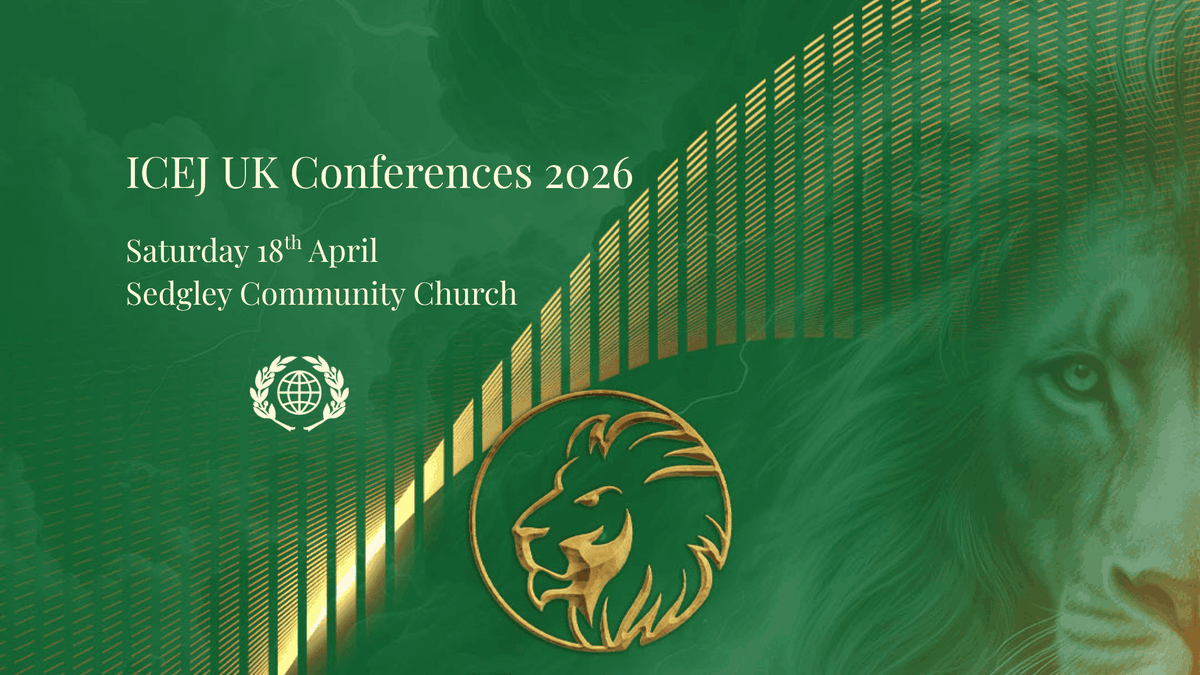 ICEJ_UK's tweet photo. THE LORD ROARS FROM ZION

April 18 • Sedgley
Midlands Conference
Worship • Teaching • Prayer

Register:
https://t.co/86FR9t7WkU https://t.co/mF7np6ylYl