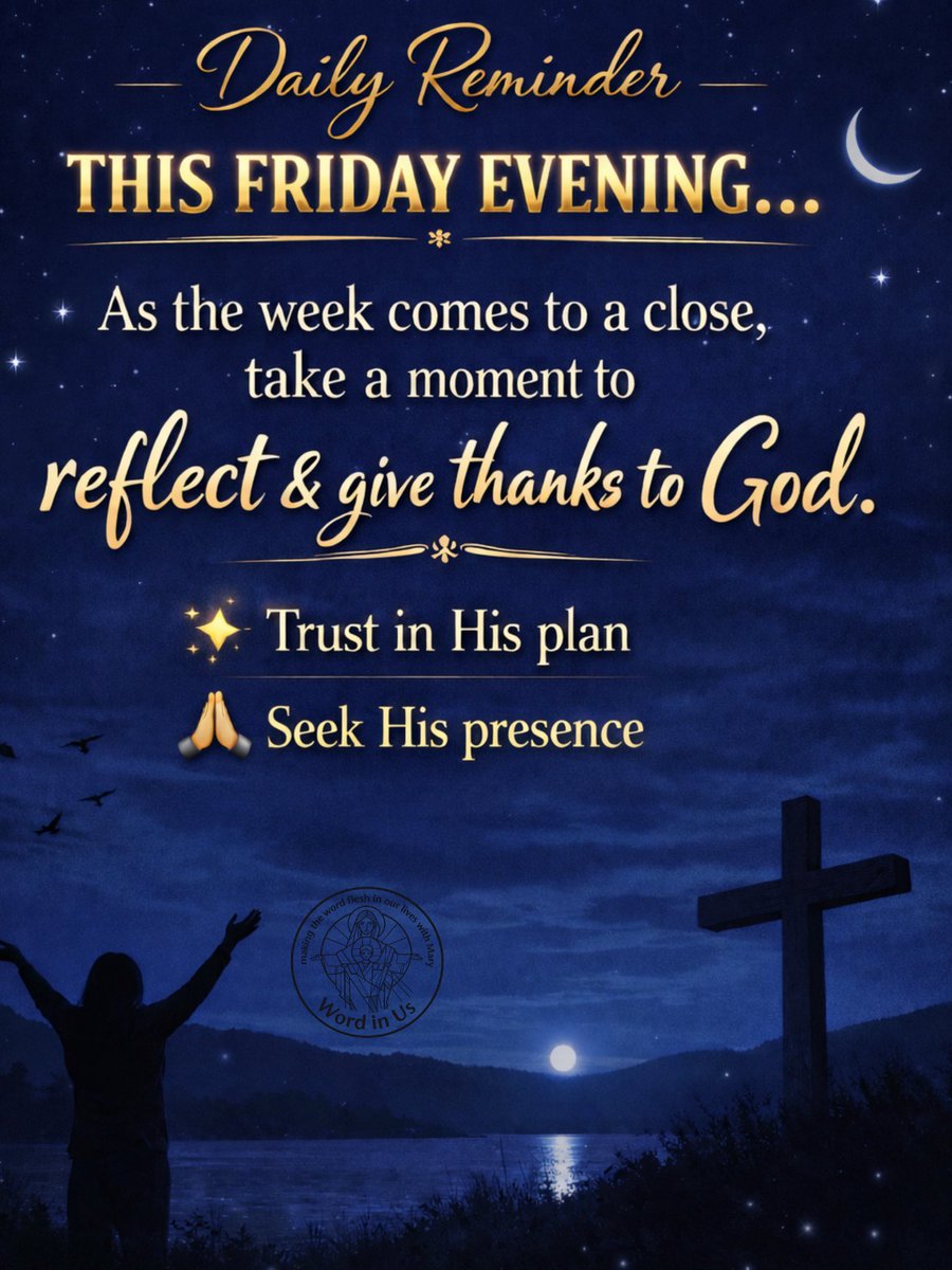 WORDinUS's tweet image. FRIDAY EVENING REMINDER

As this day comes to a close, may we slow down, breathe, and remember that God has been with us through it all… 

May this evening be a time to thank Him and Trust Him. Let your heart rest in the One who never leaves you…

#FridayEvening #WordInUs
