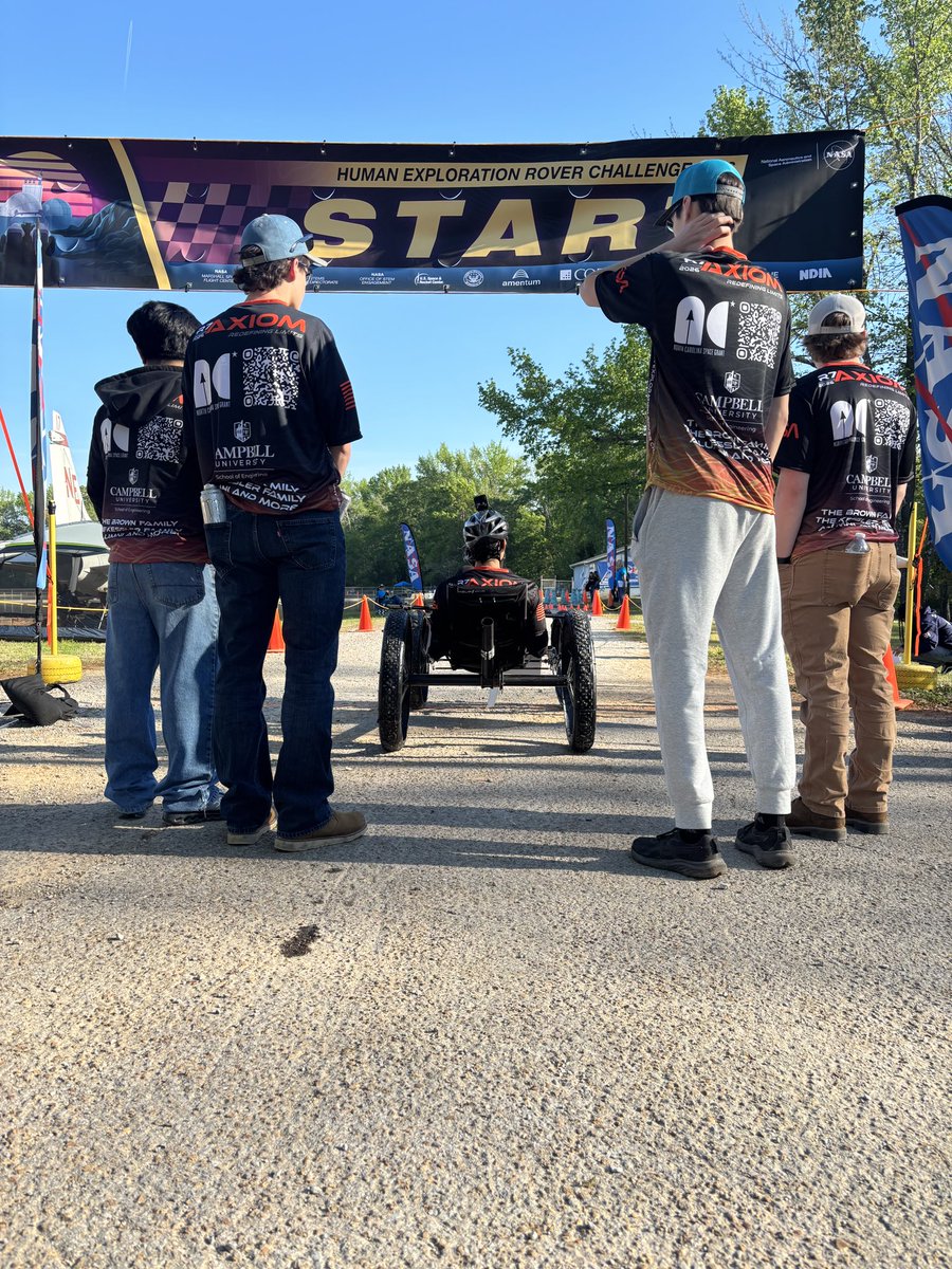 jennapcarp's tweet photo. Campbell University’s NASA HERT took some chances on the 1st rover run of competition &amp; came up just short on time but gathered lots of useful info. Our MRR was perfect! We have some tweaks to make to the rover &amp; our strategy. We are 100% in the competition tomorrow. @campbelledu https://t.co/qG43m6dELR