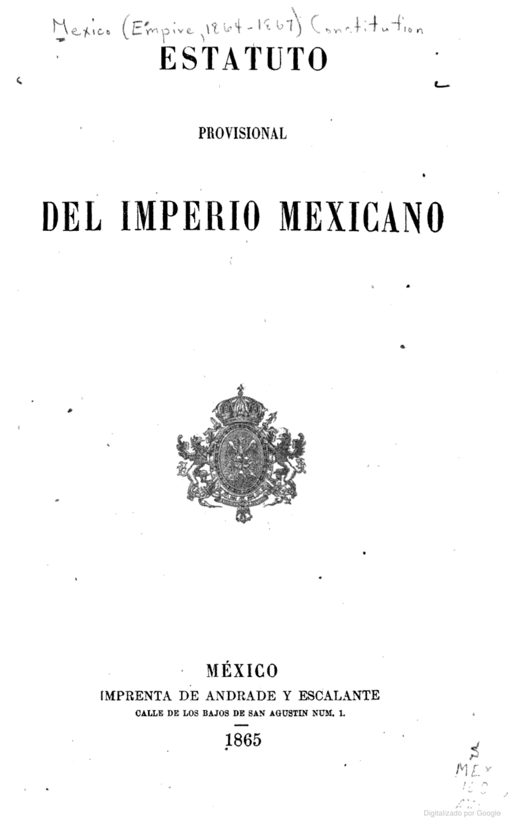 GPL59323899's tweet photo. Estatuto Provisional del Imperio Mexicano
📗👇
https://t.co/sdIABbNGsP https://t.co/jNlrLd5qcZ
