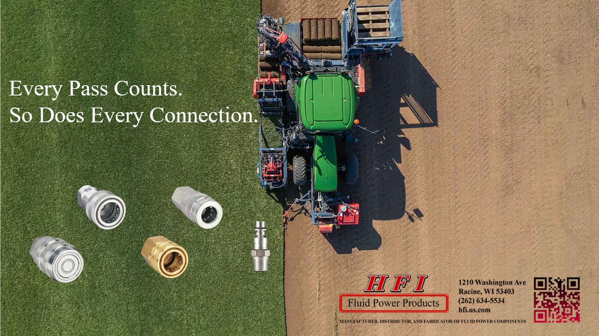 hfi_fluidpower's tweet image. From first pass to final yield, reliability
 isn’t optional, it’s everything. 
At HFI, every connection is built to keep
 your equipment moving when it matters most.
#BuiltForTheField #HydraulicReliability #KeepItRunning