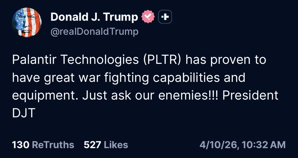 jontraderlar's tweet image. Trump, Palantir için “savaş kabiliyeti ve ekipman konusunda ne kadar güçlü olduğunu kanıtladı, düşmanlarımıza sorun” dedi. Açıklamanın ardından $PLTR hissesi kısa sürede yüzde 4 yükselişe geçti.

#Palantir haftalık ve uzun vadeli trendinde düşerek ilerliyor. Bu tarz açıklamalar