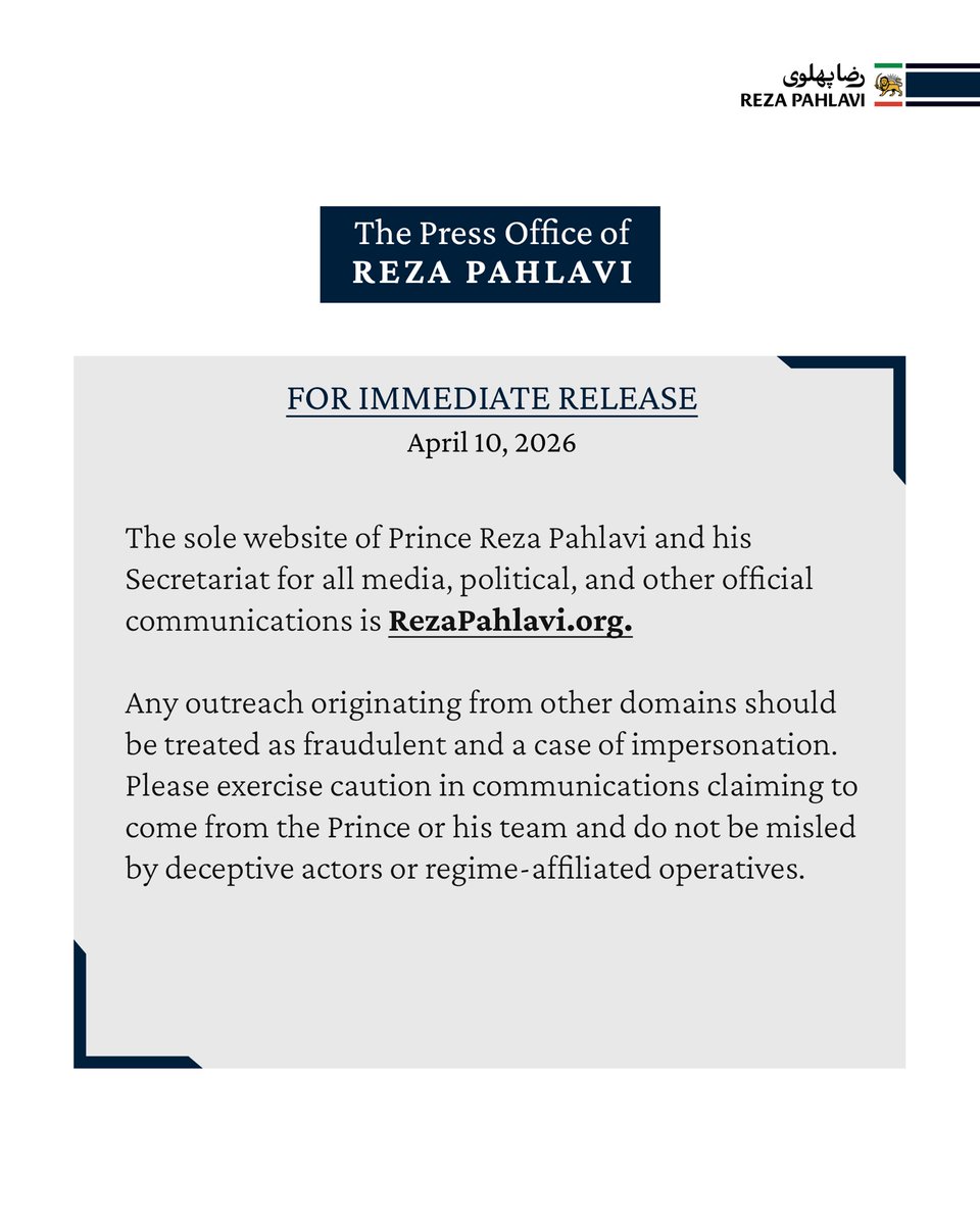 Reza Pahlavi Communications tweet media