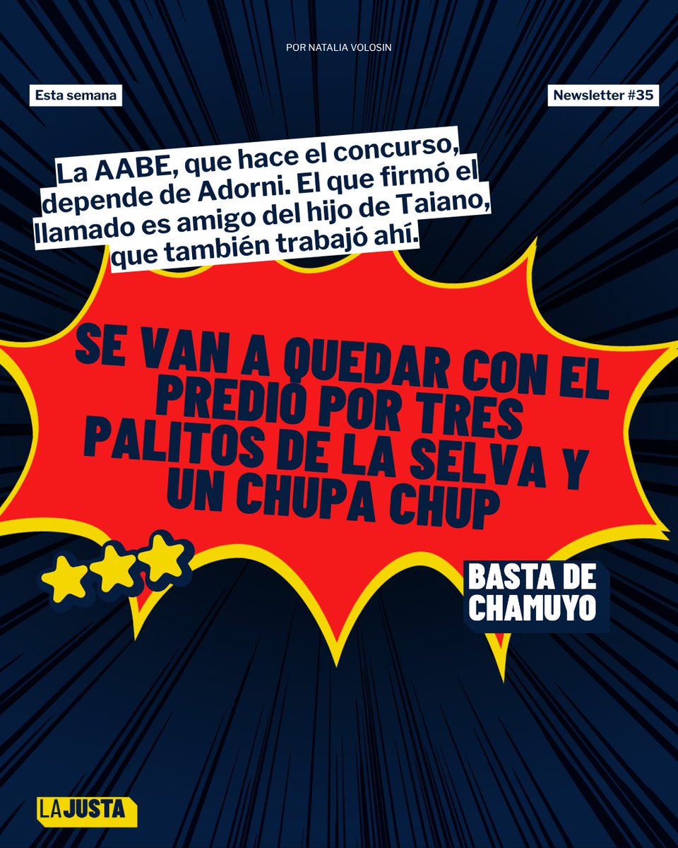 Y como para coronar este regalito, el funcionario que firmó la privatización en la AABE (que depende de Adorni) es amigo del hijo del fiscal Taiano, que también trabajó ahí. Aplauso, medalla y beso, chicos. FIN.