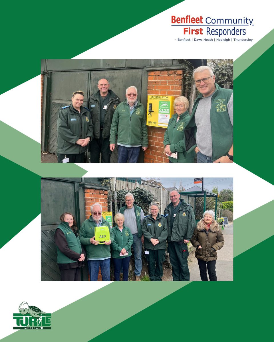 TurtleMedical's tweet image. 🧑‍🤝‍🧑 Thanks to #Benfleet #Community #FirstResponders in #Essex for sharing these brilliant photos beside their new Turtle defib cabinet with @EastEnglandAmb

💚CFR often reach life-threatening 999 calls before an #ambulance. Pls give them a ❤️ Are there groups like this near you?