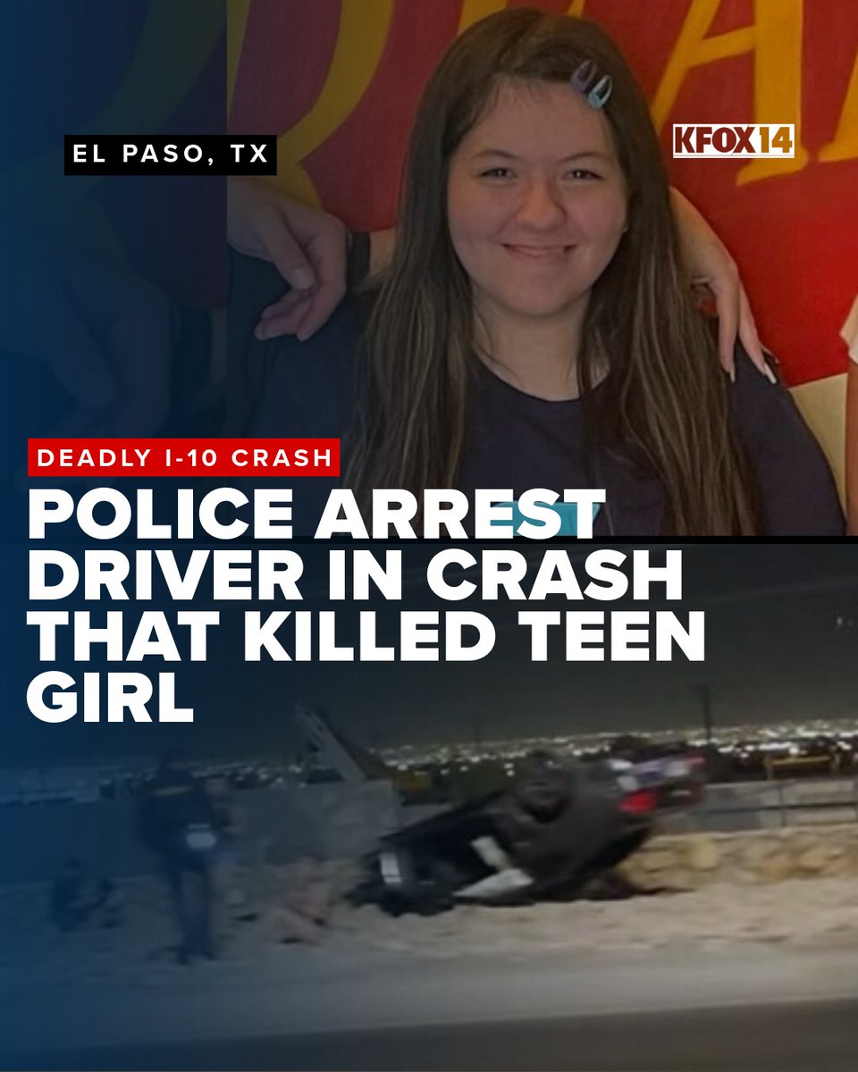 KFOX14's tweet photo. BREAKING🚨The driver of the speeding Mustang in the deadly I-10 East El Paso crash that killed a teen girl has been arrested. https://t.co/n0RGqt4cgn https://t.co/OxJgdFFgo9
