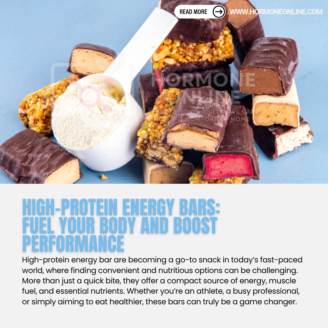 HormoneOnline's tweet image. Need a quick, healthy energy boost? ⚡
 High-protein bars can help fuel your day, support recovery, and keep you full longer.

👉 Read more: bit.ly/4sSvJof 
 #ProteinPower #HealthySnacks