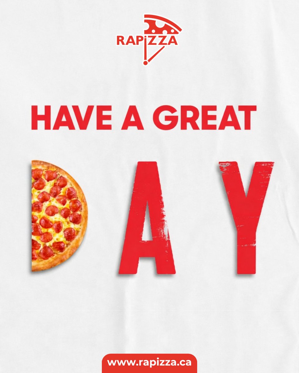 RapizzaCA's tweet image. Have a great day — make it a pizza day. 🍕
Because every great day starts with great pizza.
rapizza.ca

#RAPiZZA #PizzaDay #HaveAGreatDay #PizzaTime