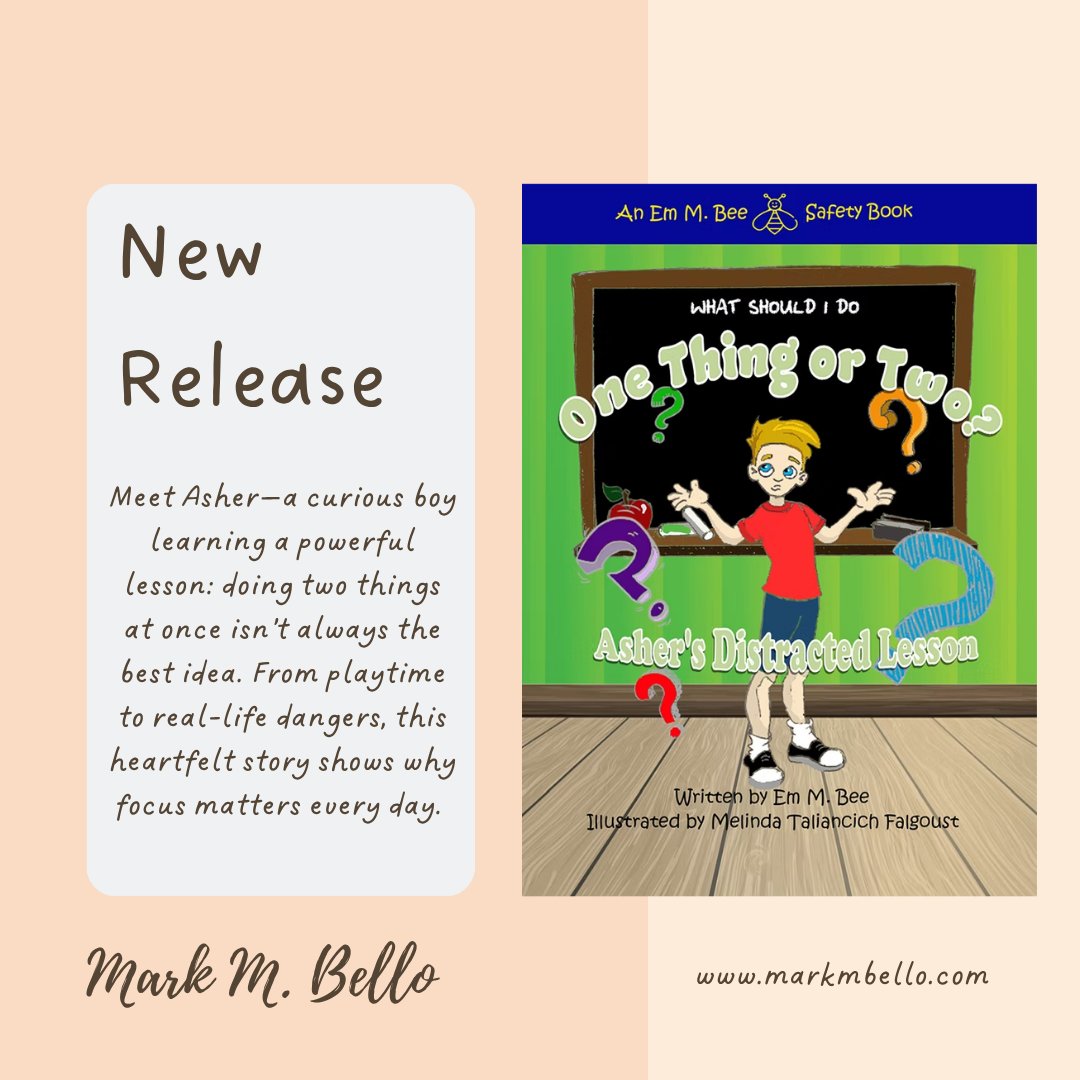 MarkMBello's tweet image. Meet Asher—a curious boy learning a powerful lesson: doing two things at once isn’t always the best idea.

#NewRelease #ChildrensBooks #KidsLearning #ParentingTips #StayFocused #SafetyFirst #ReadWithKids #LifeLessons #StoryTime