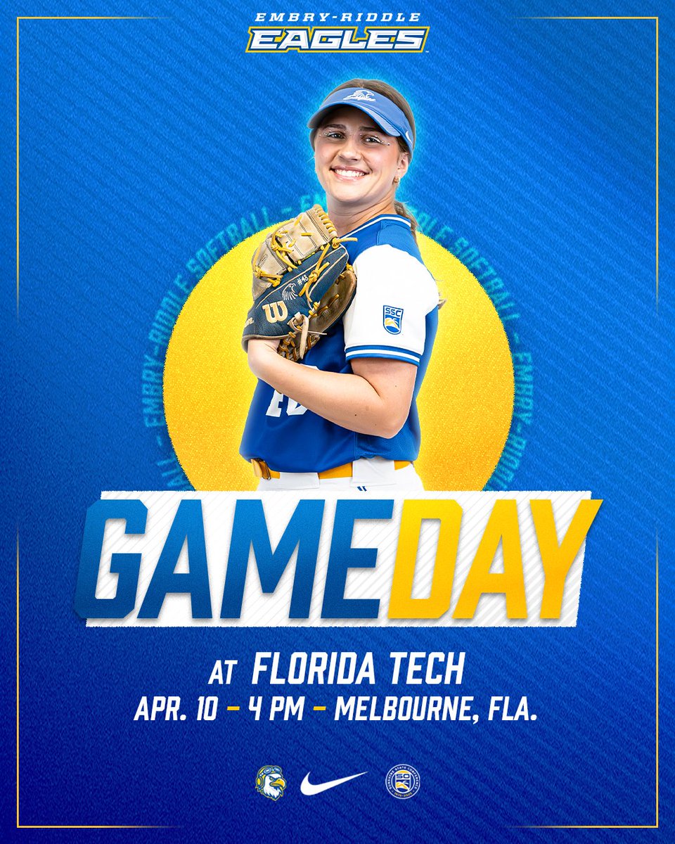 ERAUSoftball's tweet image. 🥎 Kármán Clash 🥎

ERAU heads to Melbourne for game one of the rivalry series against the Panthers.

🦅 at RV Florida Tech
📍 Melbourne, Fla.
⏰ 4 PM

Follow Along:
📺 bit.ly/48hs6Px
📊 bit.ly/3LYInBi

#GoERAU | #ERAUSoftball