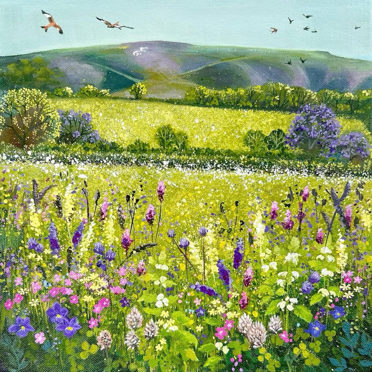 Anne -Marie Dahlstrom 
Inspired by the Cotswold area of England where she lives and has her studio
Also paints under the name of 
Snowy Pheasant….so now I know.  I’ve posted several  by her under that pseudonym.
