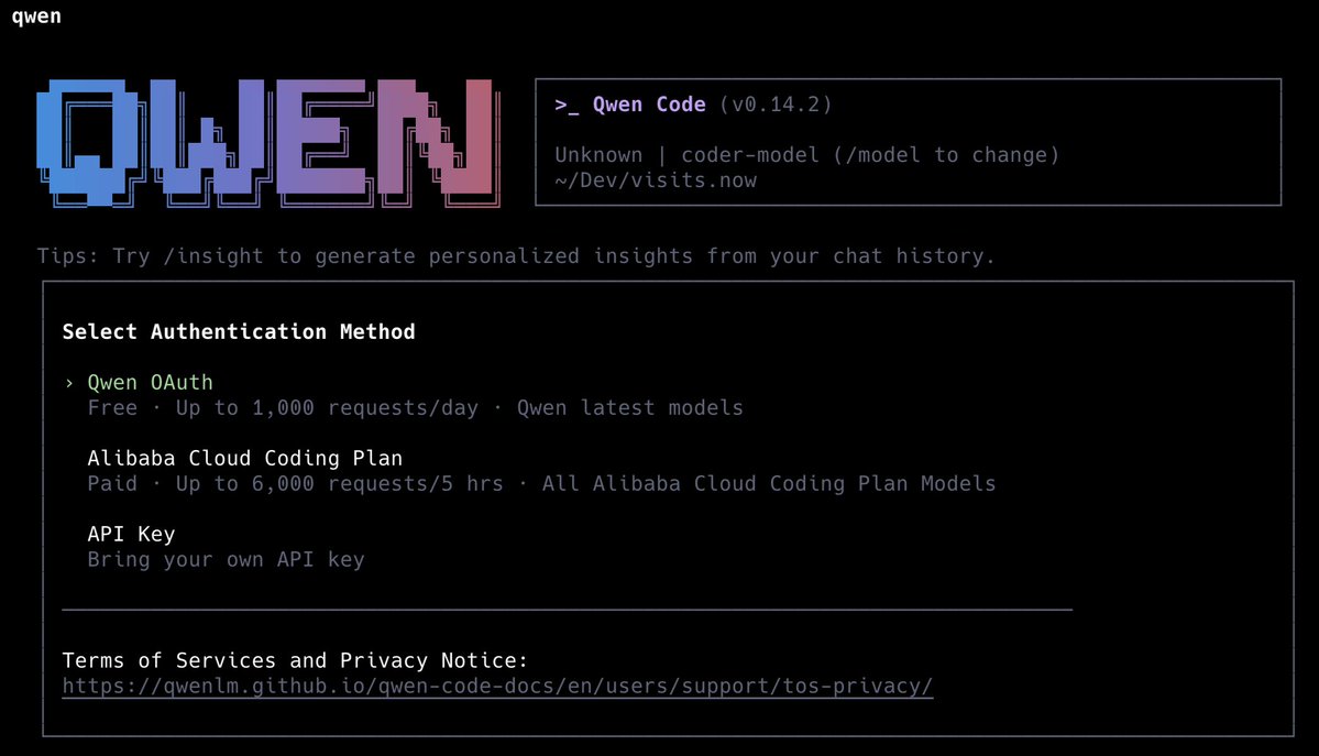 midudev's tweet image. Estoy probando Qwen Code y estoy sorprendido.

✓ 1000 peticiones gratuitas al día
✓ Acceso a Qwen 3.6 Plus
✓ De código abierto
✓ Es rápido

Un nivel similar a Sonnet 4.6. Lo he probado para añadir traducciones a unas webs.

→ qwen.ai/qwencode