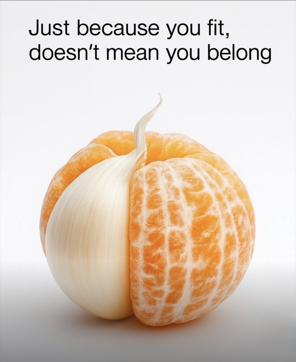 CESSON's tweet photo. A clove of garlic fits inside an orange.
That doesn’t make it part of the salad.

The same thing happens in business all the time.

You can follow the same trends.
Use the same templates.

And technically… you “fit.” https://t.co/T829rmecQm