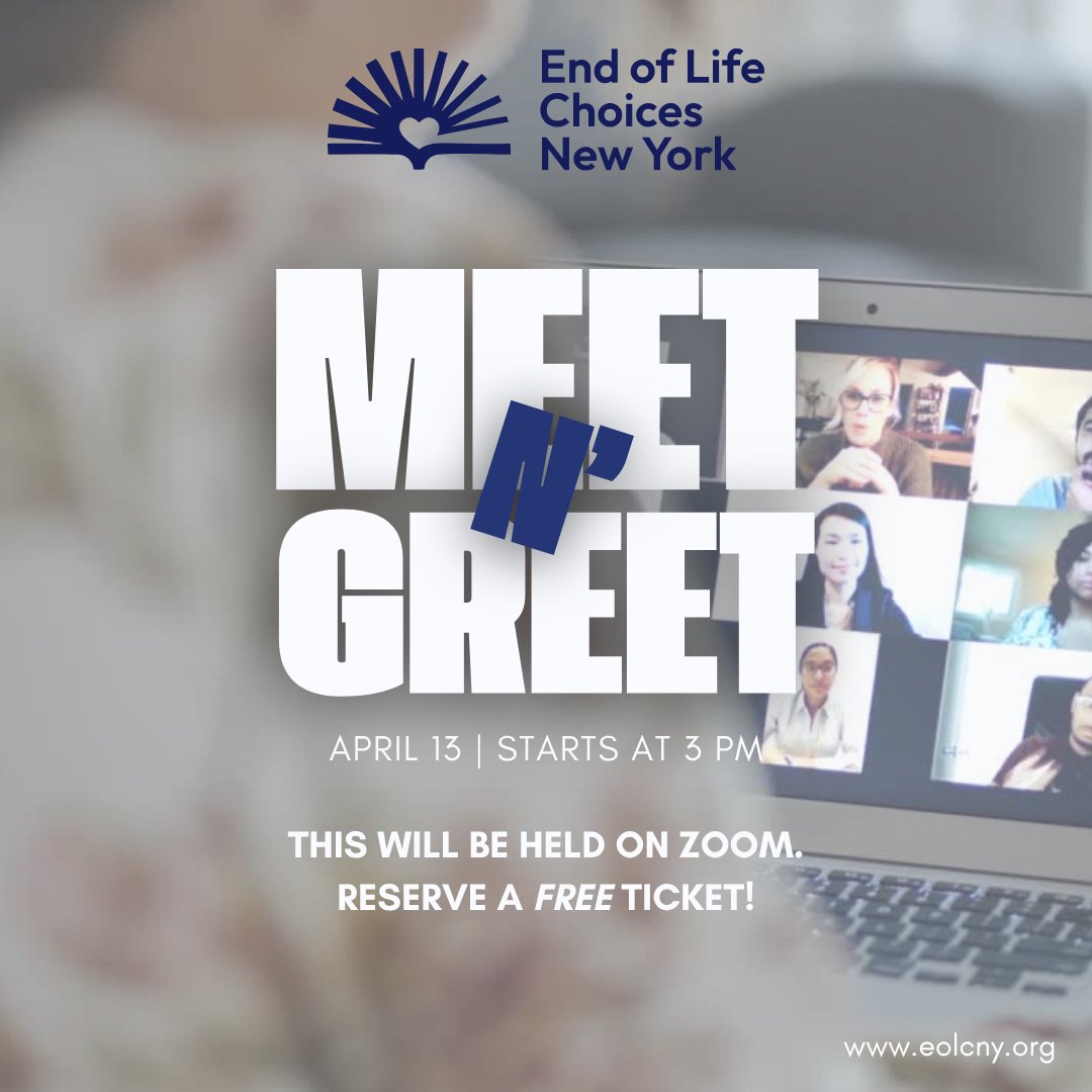 EOLCNY's tweet image. Our next meet-n-greet is on Monday at 3. Register on the events page on the website to get to know us, and for us to get to know you. #nonprofit #eolcny ##meetngreet #nyevents #nonprofit #donorcultivation #fundraising  #April #endoflifecare #endoflifeeducation #endoflifesupport
