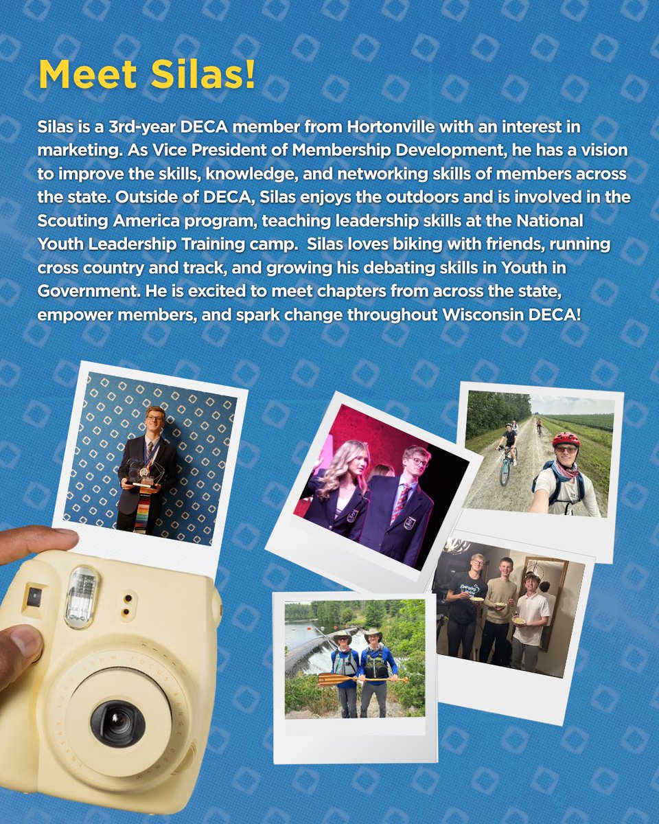 WI_DECA's tweet image. Next up, let us welcome Silas Hutchinson, your new Vice President of Membership Development for Wisconsin DECA! 🔷👏 

#wideca #team61 #nextbigthing
@DECAInc
@HortonvilleDECA