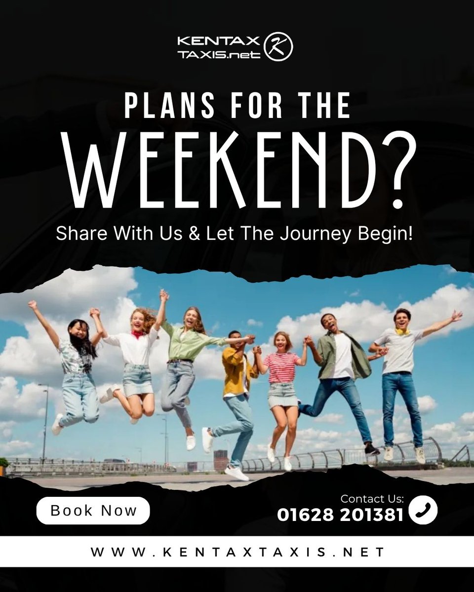 KentaxTaxis's tweet photo. Plans for the weekend? Share With Kentax Taxis and Let The Journey Begin!

Book Now
☎️01628 201381
🌐https://t.co/SsJRjpHeCj

#KentaxTaxis #BookNow #ContactUs #TaxiServices #TravelPlans #Weekend #Friday https://t.co/INl4FwGDwR