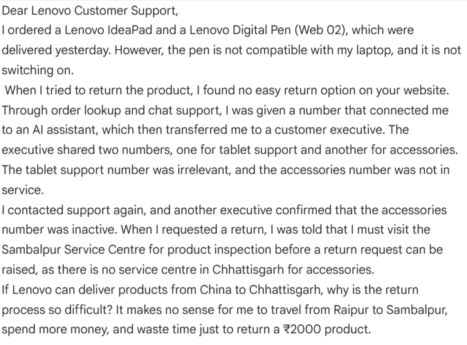 DeepakK57489751's tweet photo. @LenovoSupport @Lenovo @Lenovo_in @jagograhakjago @nch1915 @JoshiPralhad I want my return. The order is delivered on 09-04-2026 #fraud https://t.co/rEhF8PdzXP